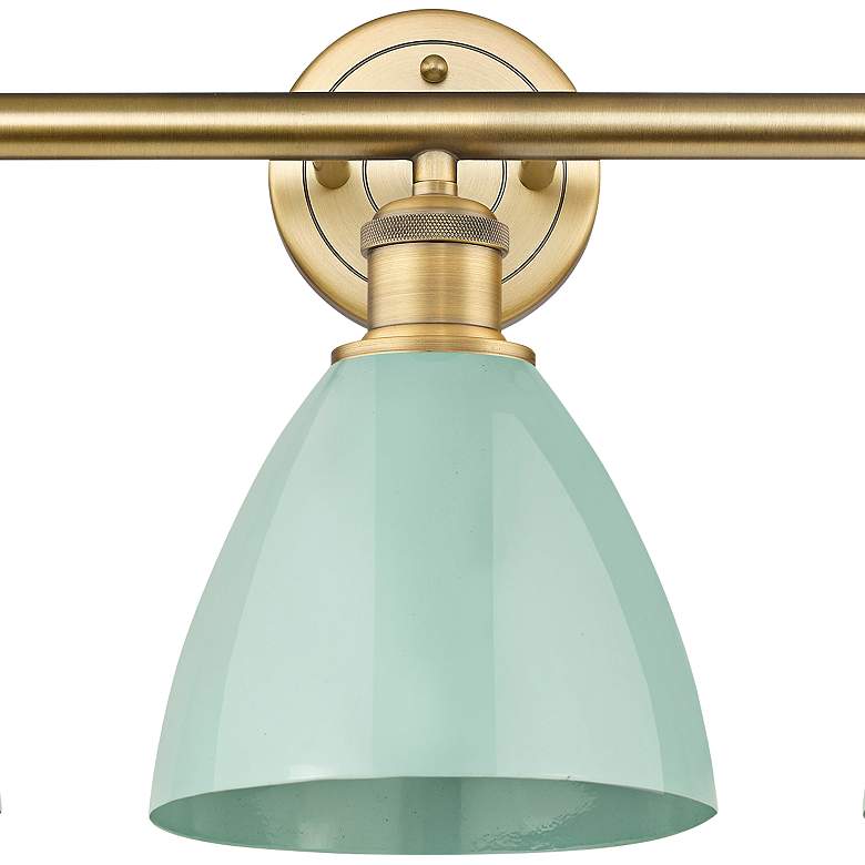 Image 2 Edison Plymouth 25 1/2"W Brass Seafoam 3-Light Bath Light more views