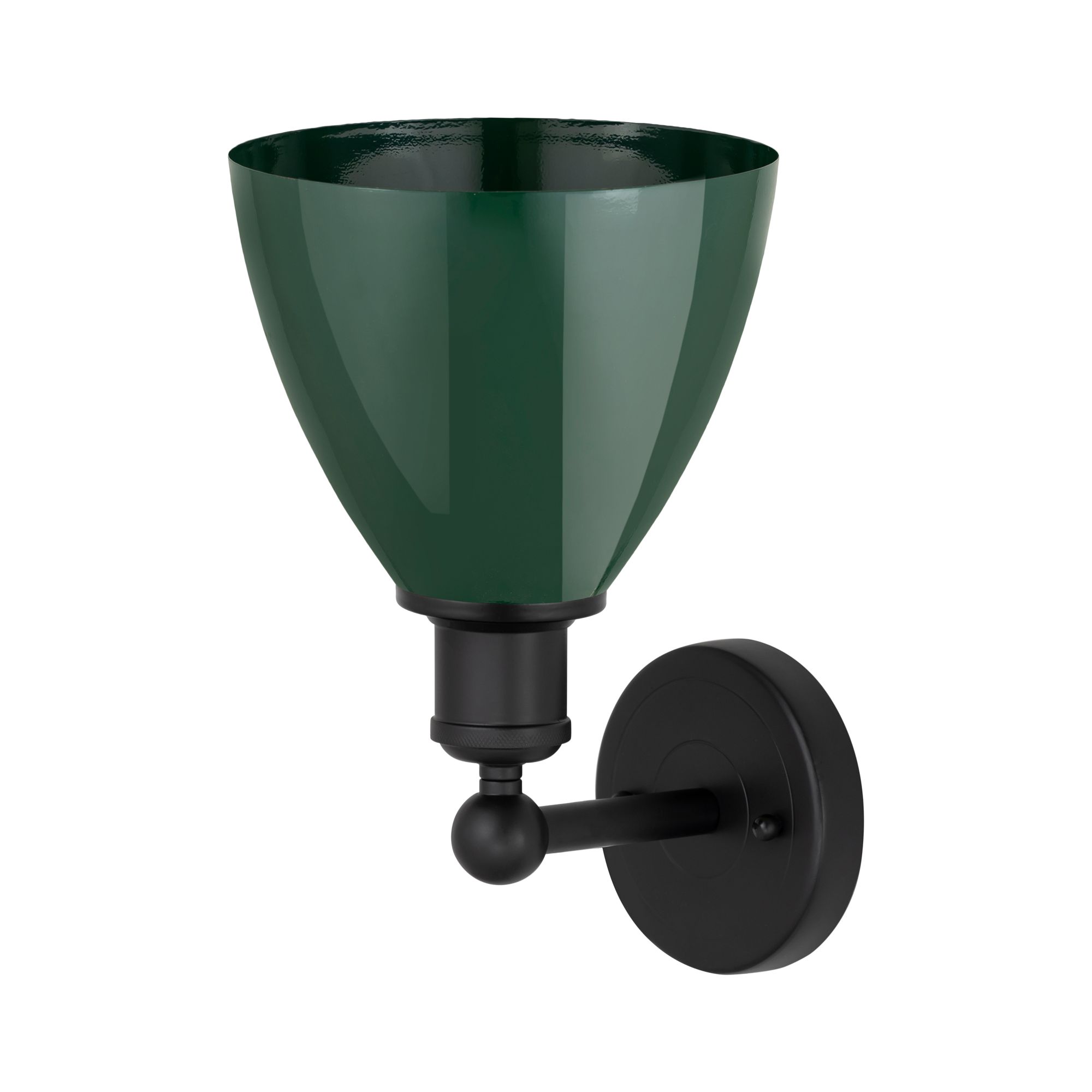 Image 2 Edison Plymouth Dome 10.75" High Matte Black Sconce w/ Green Shade more views