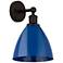 Edison Plymouth Dome 10.75" High Oil Rubbed Bronze Sconce w/ Blue Shad