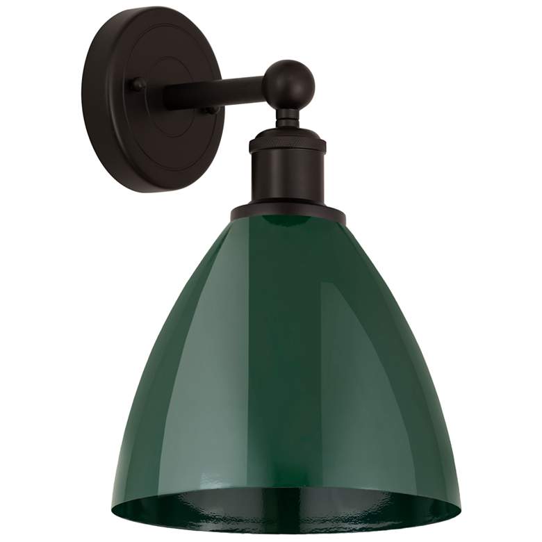 Image 1 Edison Plymouth Dome 10.75" High Oil Rubbed Bronze Sconce w/ Green Sha