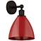 Edison Plymouth Dome 10.75" High Oil Rubbed Bronze Sconce w/ Red Shade