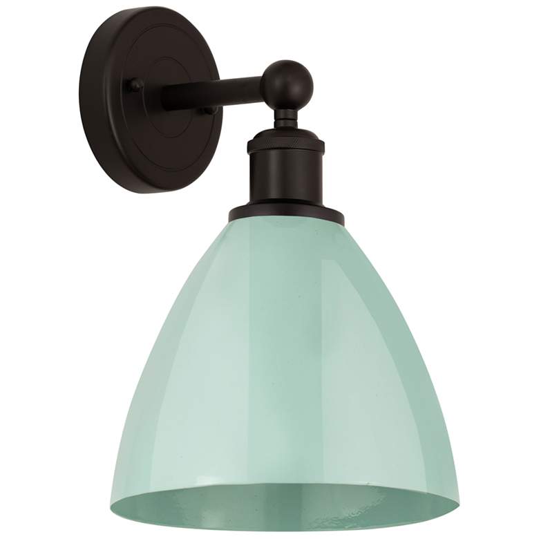 Image 1 Edison Plymouth Dome 10.75" High Oil Rubbed Bronze Sconce w/ Seafoam S