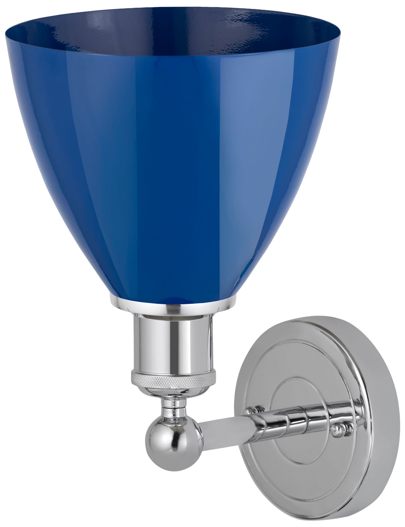 Image 3 Edison Plymouth Dome 10.75" High Polished Chrome Sconce w/ Blue Shade more views