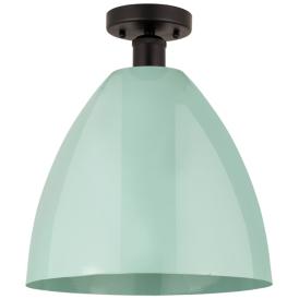 Edison Plymouth Dome 12" Wide Bronze Semi Flush Mount w/ Seafoam Shade Edison Plymouth Dome 12" Wide Bronze Semi Flush Mount w/ Seafoam Shade