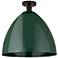 Edison Plymouth Dome 16" Wide Bronze Semi Flush Mount w/ Green Shade