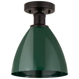 Edison Plymouth Dome 7.5" Wide Bronze Semi Flush Mount w/ Green Shade Edison Plymouth Dome 7.5" Wide Bronze Semi Flush Mount w/ Green Shade