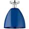 Edison Plymouth Dome 9" Wide Polished Chrome Semi Flush Mount w/ Blue