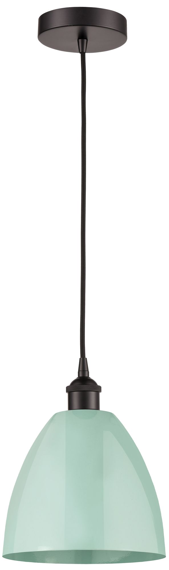 Edison Plymouth Dome 9"W Oiled Bronze Corded Mini Pendant w/ Seafoam S