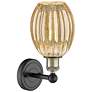 2_Edison Preston 13"H Black Antique Brass Sconce With Mercury Bulb Shade more views