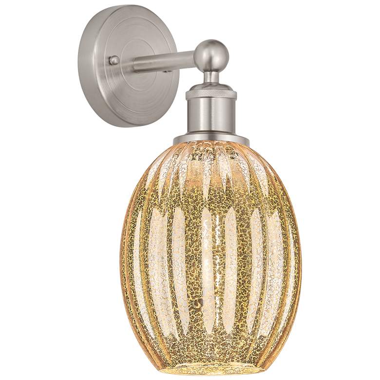 Image 1 Edison Preston 13"H Brushed Nickel Sconce With Mercury Bulb Shade