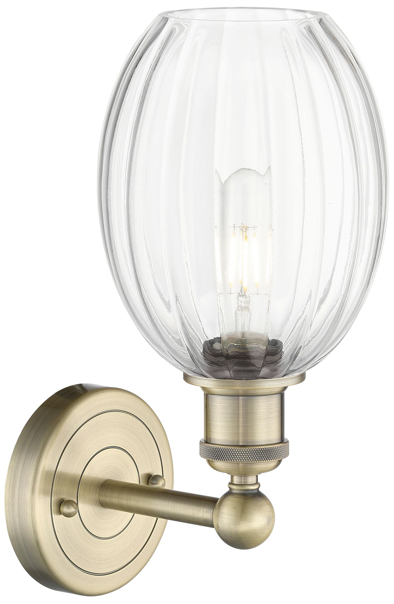 Image 2 Edison Preston 13" High Antique Brass Sconce With Clear Bulb Shade more views