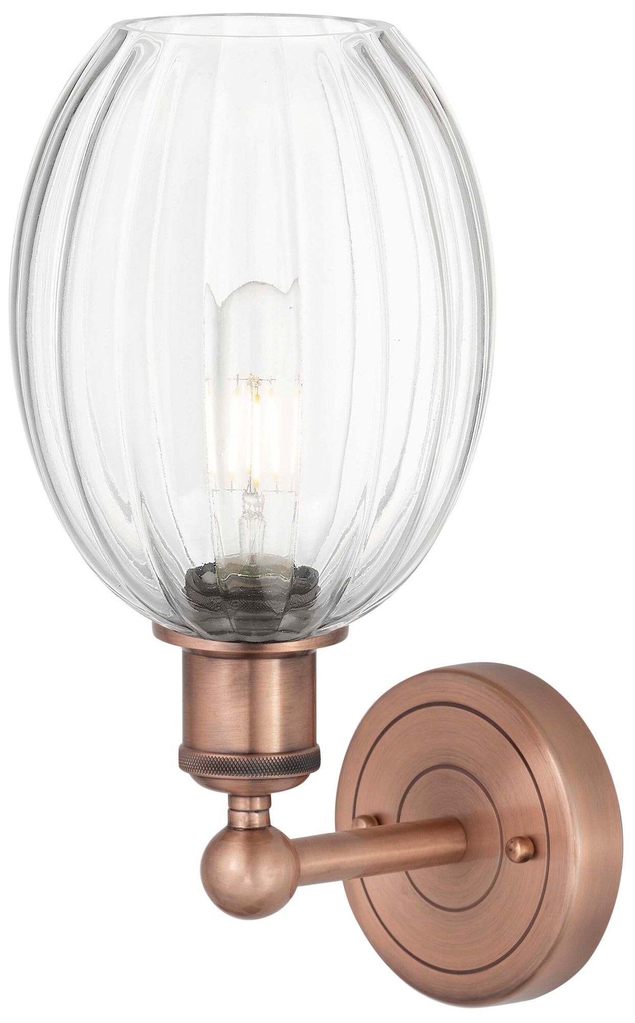 Image 2 Edison Preston 13" High Antique Copper Sconce With Clear Bulb Shade more views