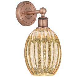 Edison Preston 13" High Antique Copper Sconce With Mercury Bulb Shade