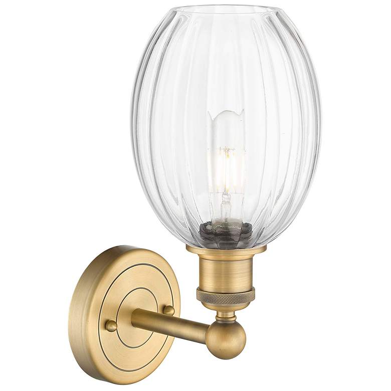 Image 2 Edison Preston 13" High Brushed Brass Sconce With Clear Bulb Shade more views