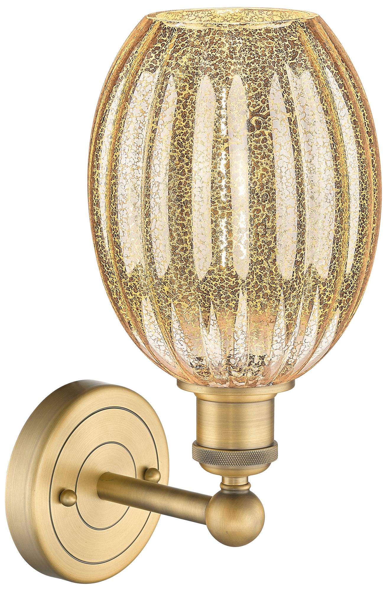 Image 2 Edison Preston 13" High Brushed Brass Sconce With Mercury Bulb Shade more views