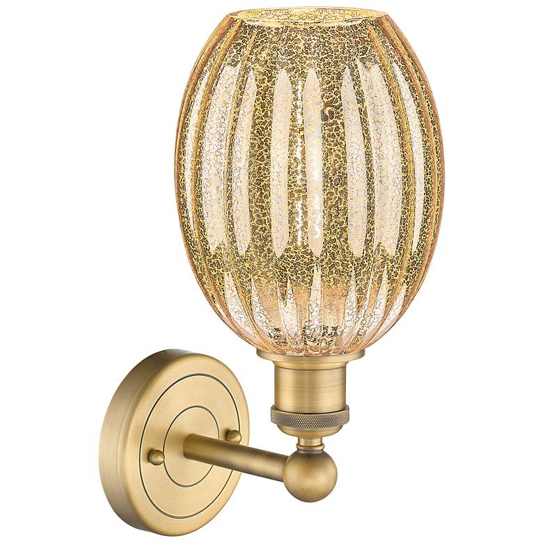 Image 2 Edison Preston 13" High Brushed Brass Sconce With Mercury Bulb Shade more views