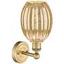 2_Edison Preston 13" High Brushed Brass Sconce With Mercury Bulb Shade more views