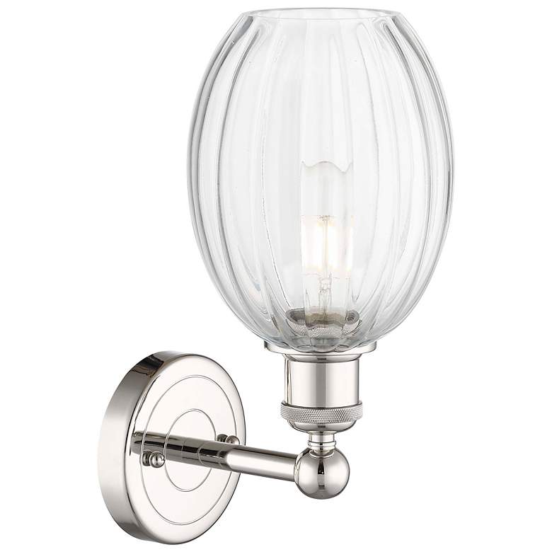 Image 2 Edison Preston 13" High Polished Nickel Sconce With Clear Bulb Shade more views
