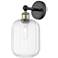 Edison Preston 14"H Black Antique Brass Sconce With Clear Jar Shade