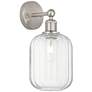 1_Edison Preston 14"H Brushed Satin Nickel Sconce With Clear Jar Shade