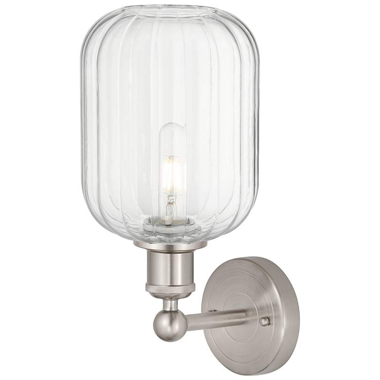 Image 2 Edison Preston 14"H Brushed Satin Nickel Sconce With Clear Jar Shade more views