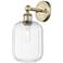 Edison Preston 14" High Antique Brass Sconce With Clear Jar Shade