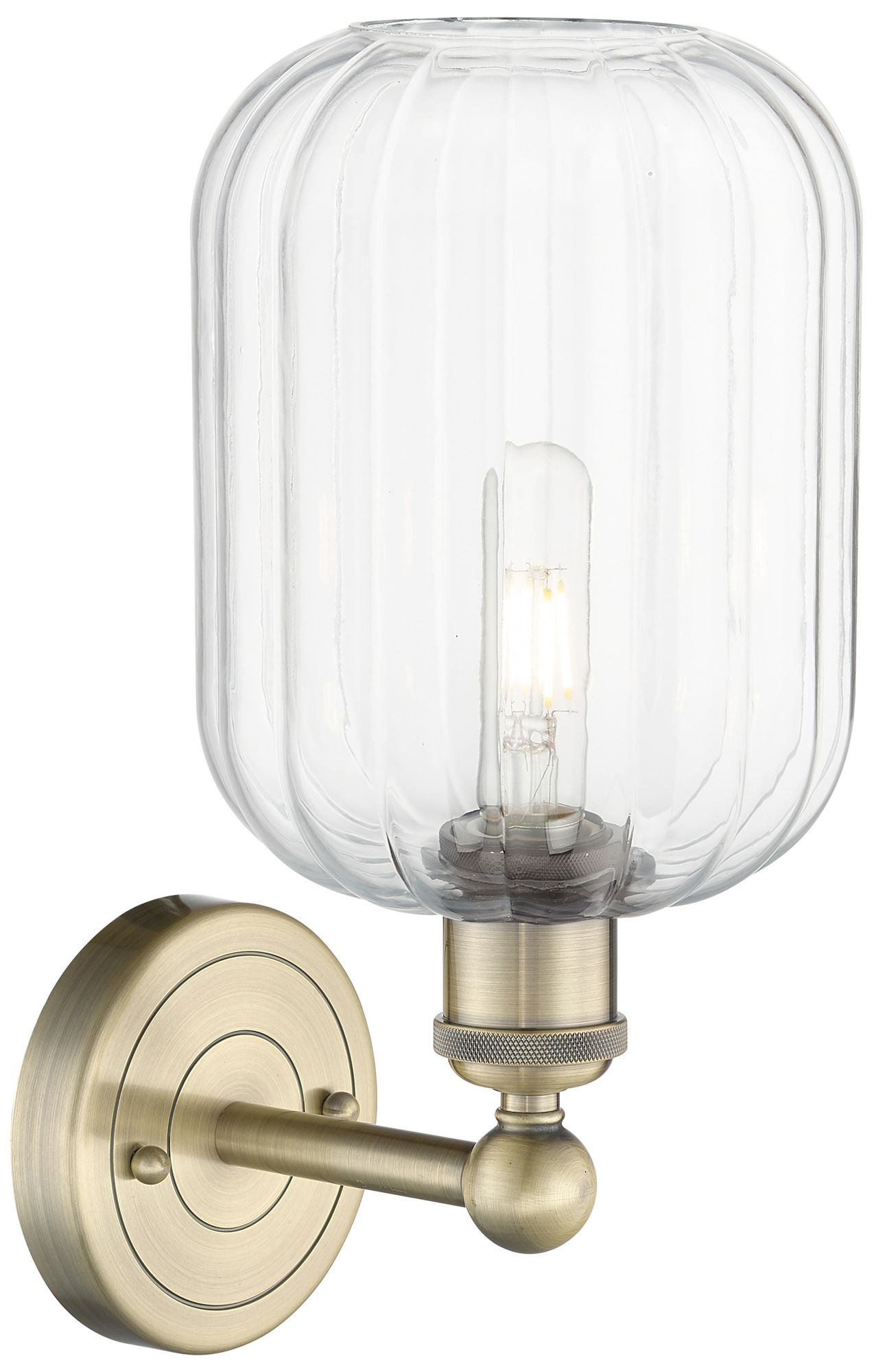 Image 2 Edison Preston 14" High Antique Brass Sconce With Clear Jar Shade more views