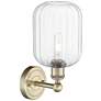 2_Edison Preston 14" High Antique Brass Sconce With Clear Jar Shade more views