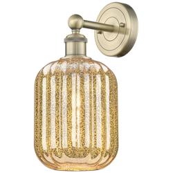 Edison Preston 14" High Antique Brass Sconce With Mercury Jar Shade