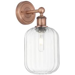 Edison Preston 14" High Antique Copper Sconce With Clear Jar Shade