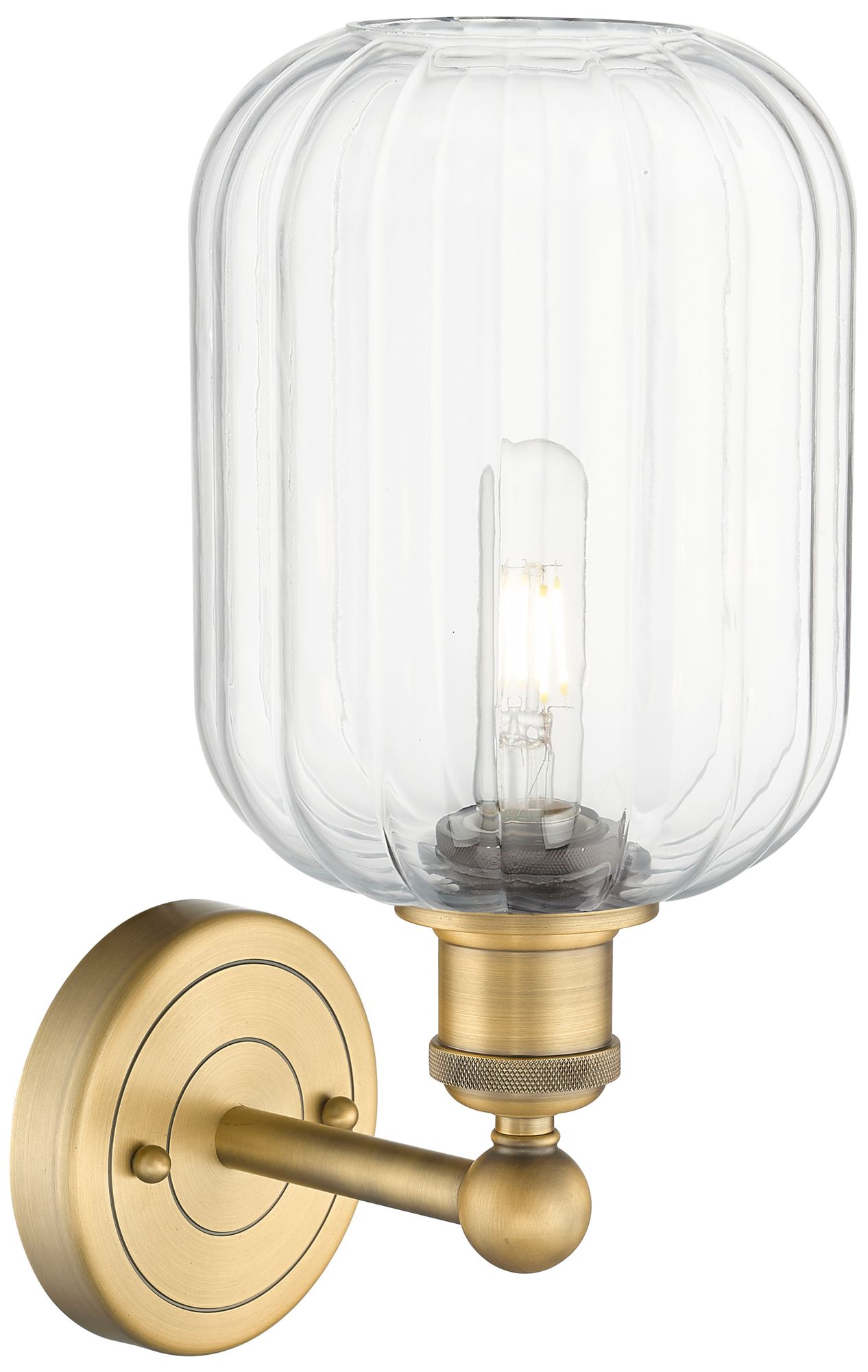 Image 2 Edison Preston 14" High Brushed Brass Sconce With Clear Jar Shade more views