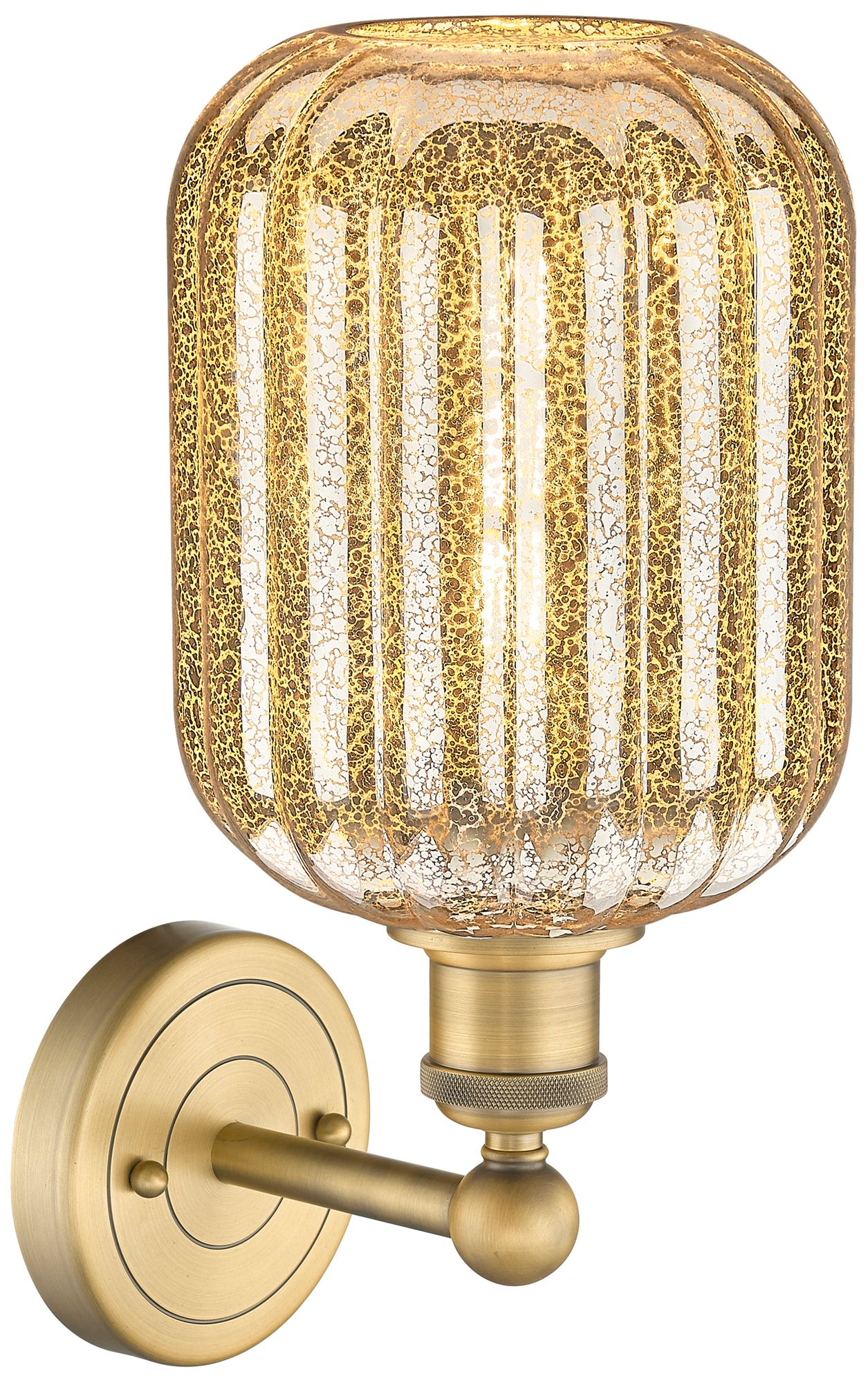Image 2 Edison Preston 14" High Brushed Brass Sconce With Mercury Jar Shade more views