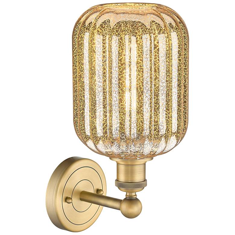 Image 2 Edison Preston 14" High Brushed Brass Sconce With Mercury Jar Shade more views