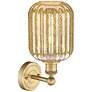 2_Edison Preston 14" High Brushed Brass Sconce With Mercury Jar Shade more views