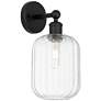 1_Edison Preston 14" High Matte Black Sconce With Clear Jar Shade