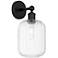 Edison Preston 14" High Matte Black Sconce With Clear Jar Shade