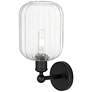 2_Edison Preston 14" High Matte Black Sconce With Clear Jar Shade more views