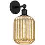 1_Edison Preston 14" High Matte Black Sconce With Mercury Jar Shade