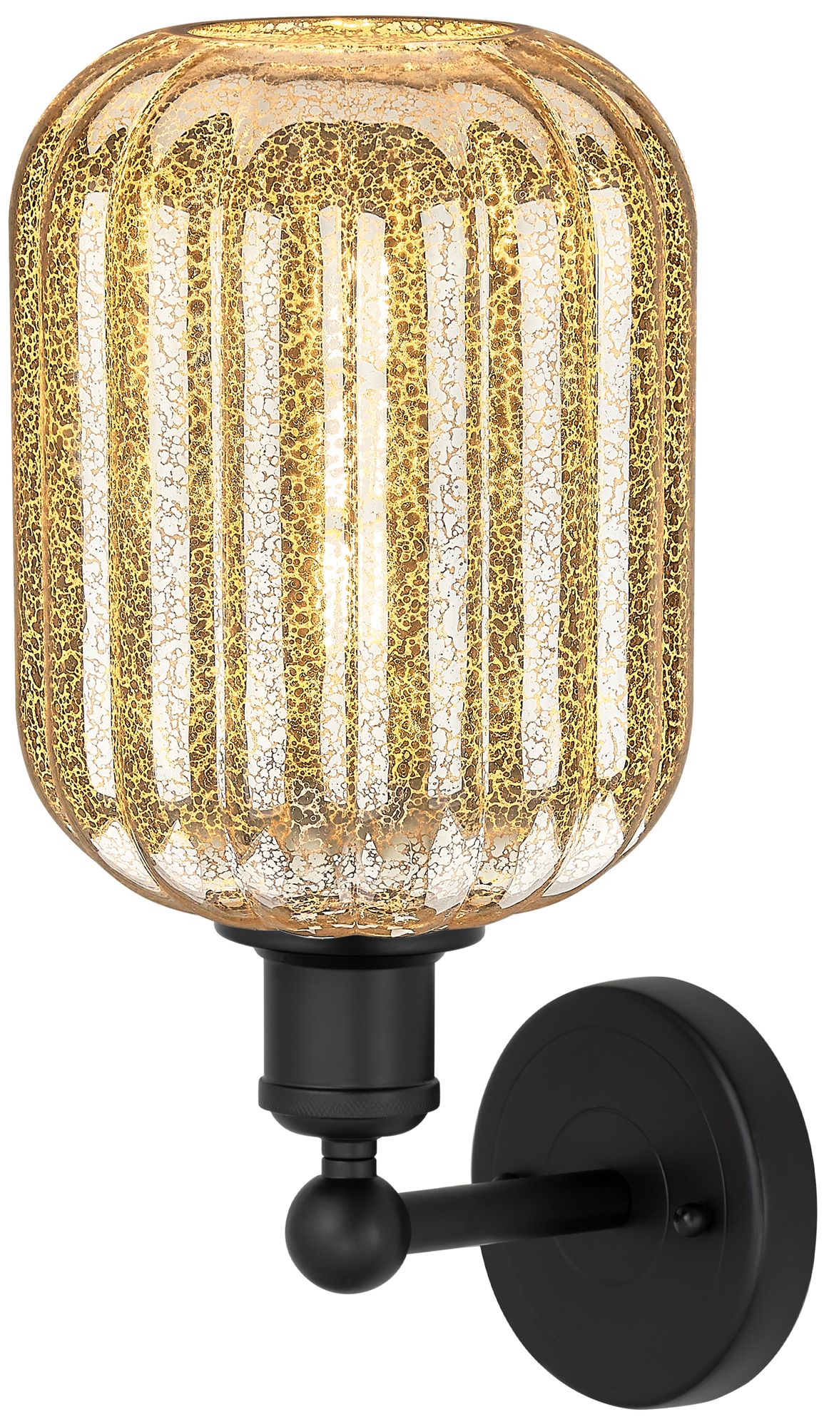 Image 2 Edison Preston 14" High Matte Black Sconce With Mercury Jar Shade more views