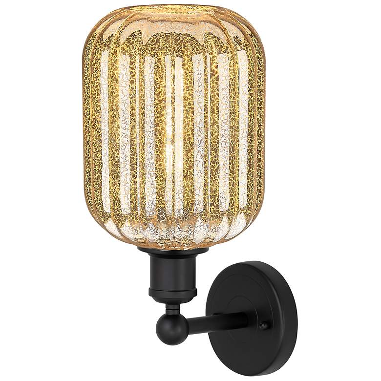 Image 2 Edison Preston 14" High Matte Black Sconce With Mercury Jar Shade more views
