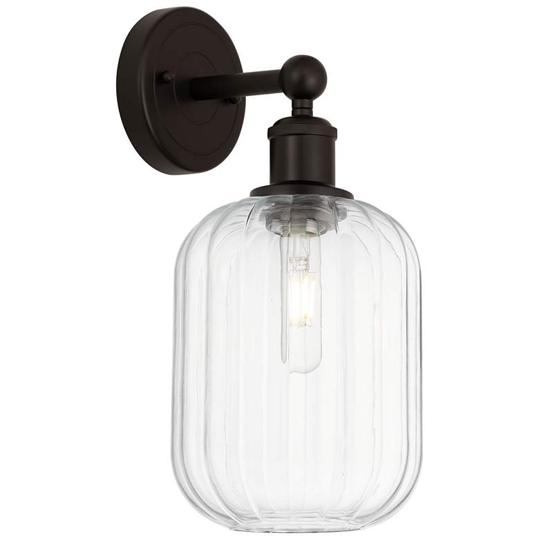 Image 1 Edison Preston 14" High Oil Rubbed Bronze Sconce With Clear Jar Shade