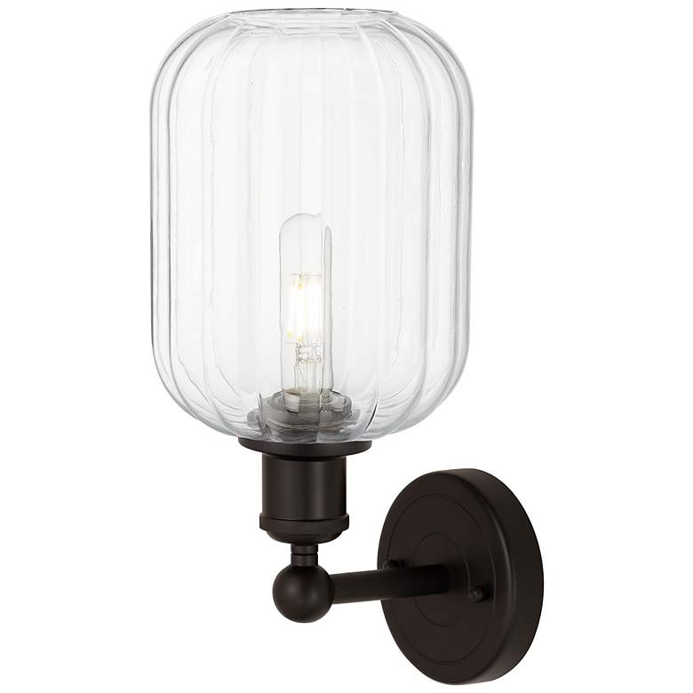 Image 2 Edison Preston 14" High Oil Rubbed Bronze Sconce With Clear Jar Shade more views