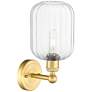 2_Edison Preston 14" High Satin Gold Sconce With Clear Jar Shade more views