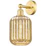 1_Edison Preston 14" High Satin Gold Sconce With Mercury Jar Shade