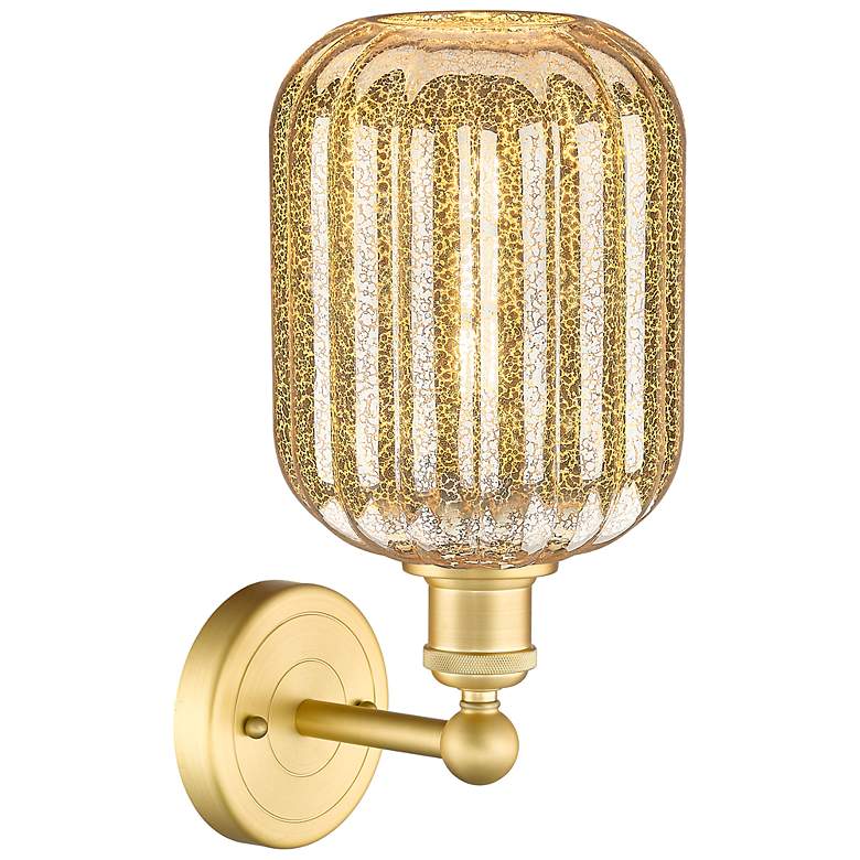 Image 2 Edison Preston 14" High Satin Gold Sconce With Mercury Jar Shade more views