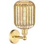 2_Edison Preston 14" High Satin Gold Sconce With Mercury Jar Shade more views