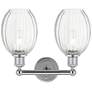Edison Preston 15"W 2 Light Chrome Vanity Light w/ Clear Bulb Shade