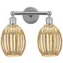 1_Edison Preston 15"W 2 Light Chrome Vanity Light w/ Mercury Bulb Shade