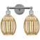 Edison Preston 15"W 2 Light Chrome Vanity Light w/ Mercury Bulb Shade