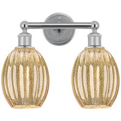 Edison Preston 15"W 2 Light Chrome Vanity Light w/ Mercury Bulb Shade